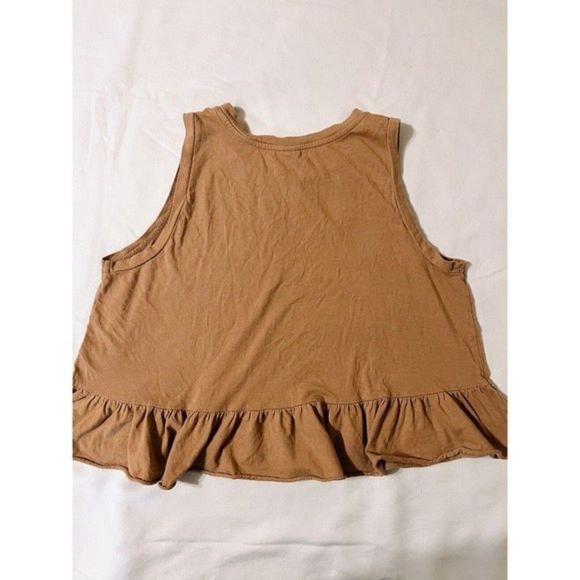 Women's Ruffle Crew Neck Tank Top Wild Fable Rust Size Small Summer Top, No Tags - Picture 2 of 5